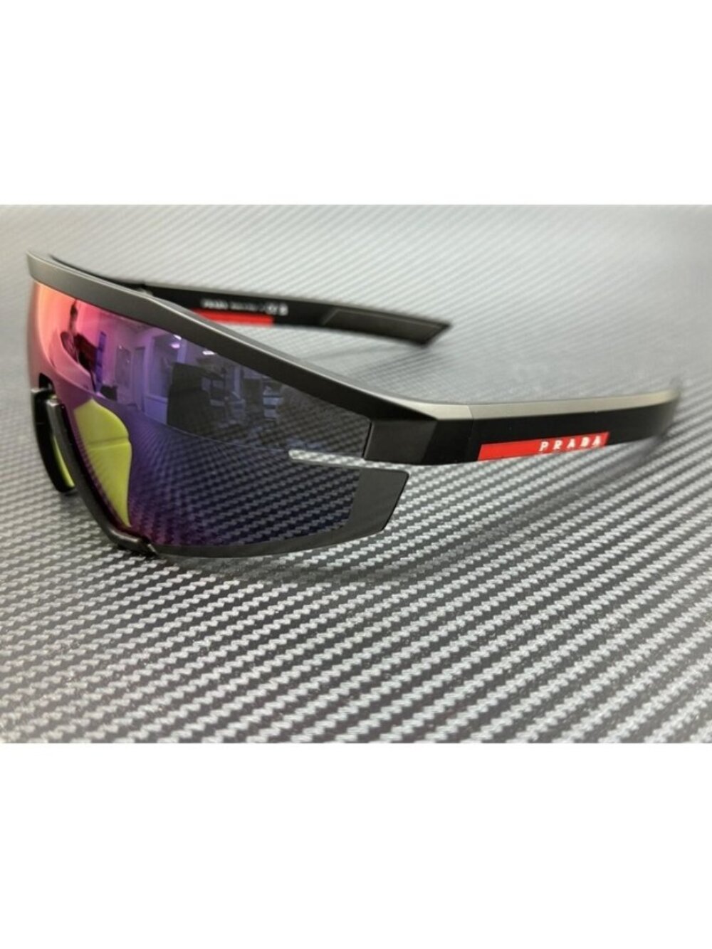 New PRADA LINEA ROSSA Men Matte Black Sunglasses 70-21-125